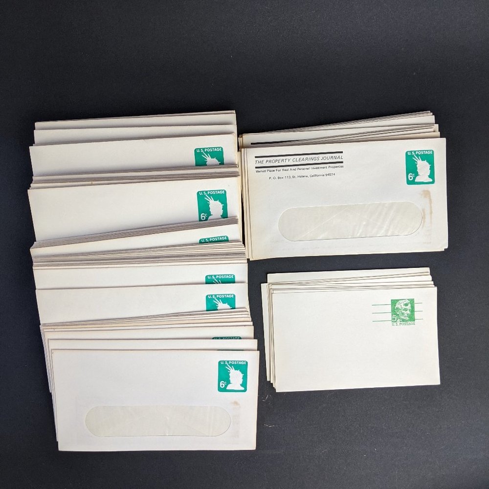 Vintage 6 Cent Stamped Envelope & 5 Cent Card